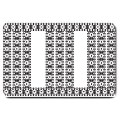 Pattern Background Texture Black Large Doormat  by Nexatart