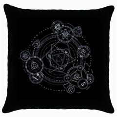 Formal Magic Circle Throw Pillow Case (black) by Nexatart