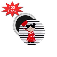 Valentines Day Girl 2 1 75  Magnets (100 Pack)  by Valentinaart
