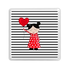 Valentines Day Girl 2 Memory Card Reader (square)  by Valentinaart