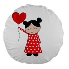 Girl In Love Large 18  Premium Round Cushions