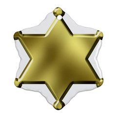 Sheriff Badge Clip Art Snowflake Ornament (two Sides)