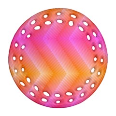 Pattern Background Pink Orange Ornament (round Filigree)