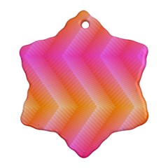 Pattern Background Pink Orange Snowflake Ornament (two Sides)