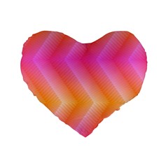 Pattern Background Pink Orange Standard 16  Premium Heart Shape Cushions by Nexatart