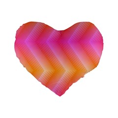 Pattern Background Pink Orange Standard 16  Premium Flano Heart Shape Cushions