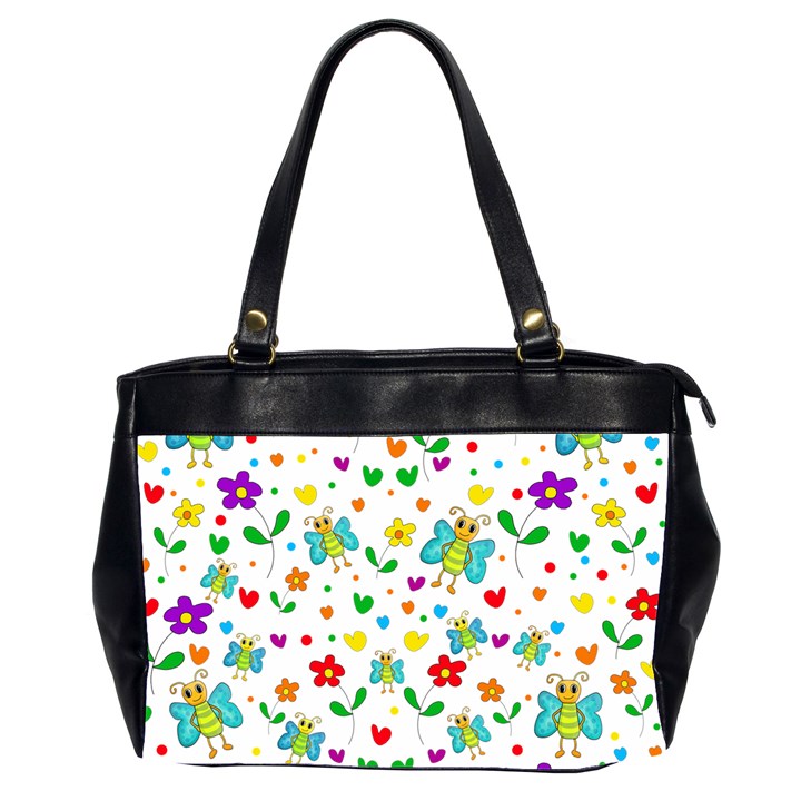 Cute butterflies and flowers pattern Office Handbags (2 Sides) 