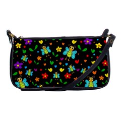Butterflies And Flowers Pattern Shoulder Clutch Bags by Valentinaart
