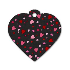 Hearts Pattern Dog Tag Heart (one Side) by Valentinaart