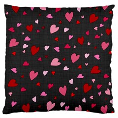 Hearts Pattern Large Cushion Case (two Sides) by Valentinaart