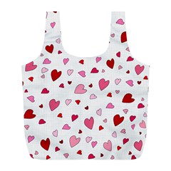 Valentine s Day Hearts Full Print Recycle Bags (l)  by Valentinaart