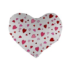 Valentine s Day Hearts Standard 16  Premium Flano Heart Shape Cushions by Valentinaart