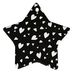 Black And White Hearts Pattern Star Ornament (two Sides) by Valentinaart