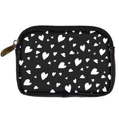 Black And White Hearts Pattern Digital Camera Cases