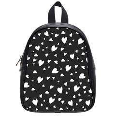 Black And White Hearts Pattern School Bags (small)  by Valentinaart