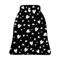 Black And White Hearts Pattern Ornament (bell) by Valentinaart