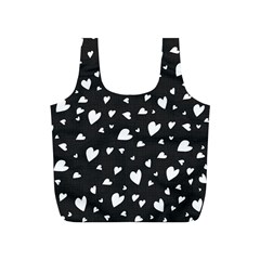 Black And White Hearts Pattern Full Print Recycle Bags (s)  by Valentinaart