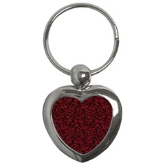Red Coral Pattern Key Chains (heart)  by Valentinaart
