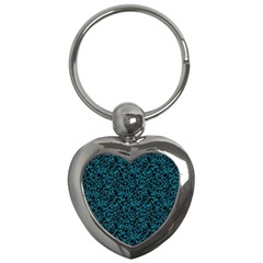 Blue Coral Pattern Key Chains (heart)  by Valentinaart