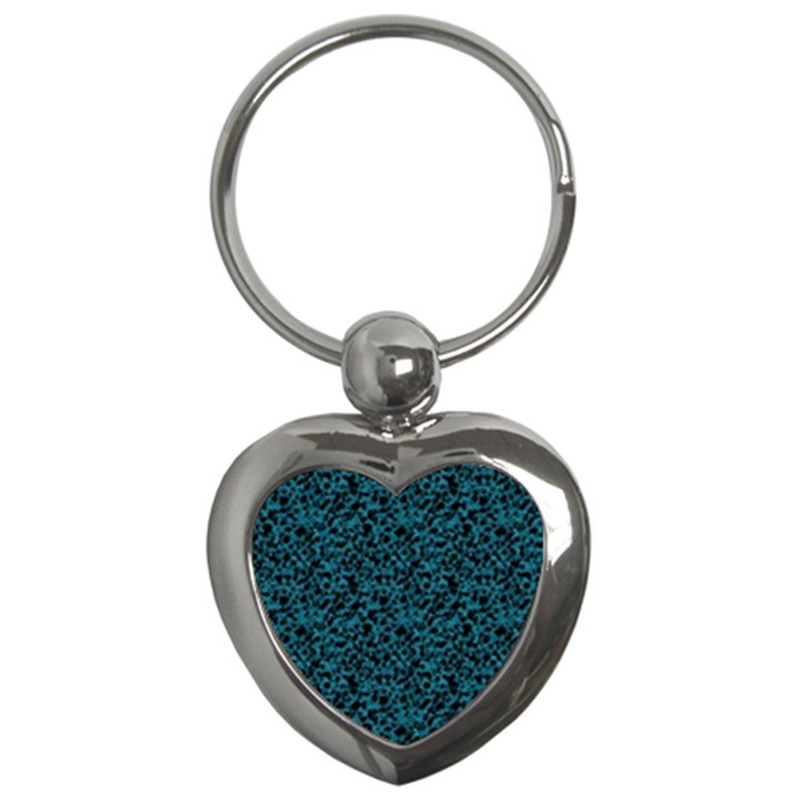 Blue coral pattern Key Chains (Heart) 