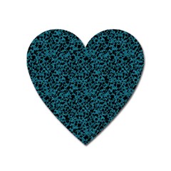 Blue Coral Pattern Heart Magnet