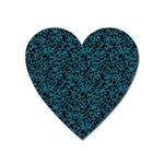 Blue coral pattern Heart Magnet Front