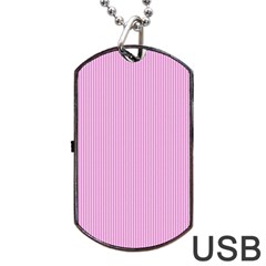 Pink Texture Dog Tag Usb Flash (two Sides) by Valentinaart