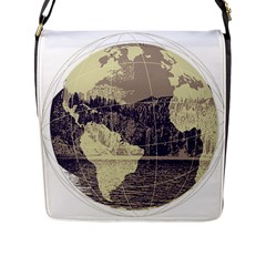 River Globe Flap Messenger Bag (l)  by MTNDesignco