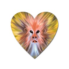 Monster Ghost Horror Face Heart Magnet by Nexatart