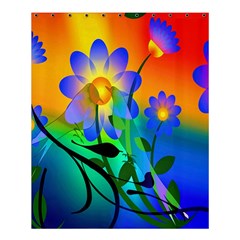 Abstract Flowers Bird Artwork Shower Curtain 60  X 72  (medium) 