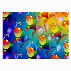 Fish Pattern Large Glasses Cloth (2-side) by Nexatart