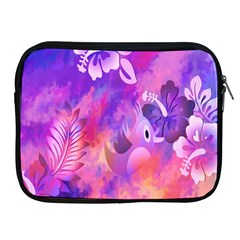 Abstract Flowers Bird Artwork Apple Ipad 2/3/4 Zipper Cases by Nexatart