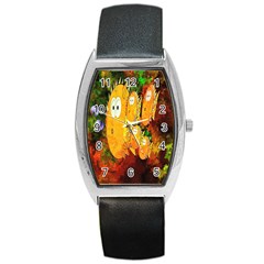 Abstract Fish Artwork Digital Art Barrel Style Metal Watch by Nexatart