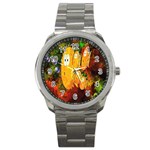 Abstract Fish Artwork Digital Art Sport Metal Watch Front