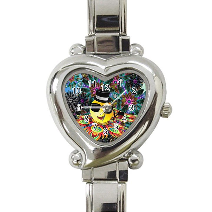 Abstract Digital Art Heart Italian Charm Watch