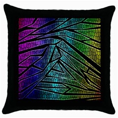 Abstract Background Rainbow Metal Throw Pillow Case (Black)