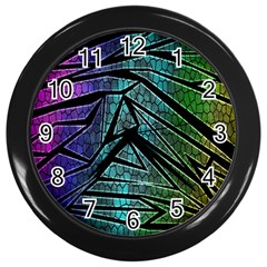 Abstract Background Rainbow Metal Wall Clocks (Black)