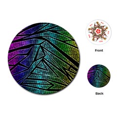 Abstract Background Rainbow Metal Playing Cards (Round) 