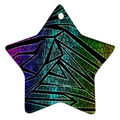 Abstract Background Rainbow Metal Star Ornament (Two Sides)