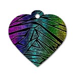 Abstract Background Rainbow Metal Dog Tag Heart (Two Sides) Front