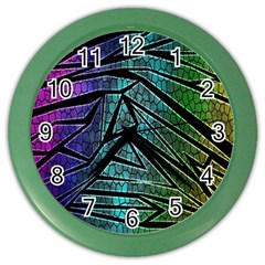 Abstract Background Rainbow Metal Color Wall Clocks