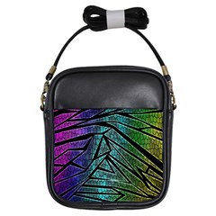 Abstract Background Rainbow Metal Girls Sling Bags