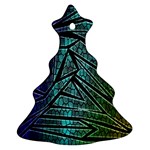 Abstract Background Rainbow Metal Christmas Tree Ornament (Two Sides) Back