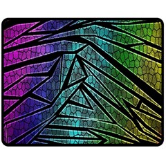 Abstract Background Rainbow Metal Double Sided Fleece Blanket (Medium) 