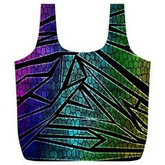 Abstract Background Rainbow Metal Full Print Recycle Bags (L) 