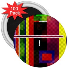 Abstract Art Geometric Background 3  Magnets (100 pack)