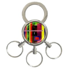 Abstract Art Geometric Background 3-Ring Key Chains