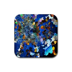 Abstract Farm Digital Art Rubber Coaster (Square) 