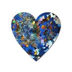 Abstract Farm Digital Art Heart Magnet