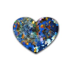 Abstract Farm Digital Art Heart Coaster (4 pack) 